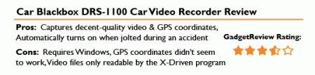 Motor vehicle Blackbox DRS-1100 Motor vehicle Video Recorder Survey