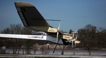 Captain Piccards Solar Impulse takes flying
