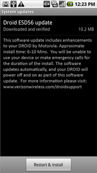 Motorola Droid getting 2.0.1 at present, Verizon posts details
