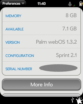 WebOS 1.3.2 away for Palm Pixi while Pre looks on with jealousy