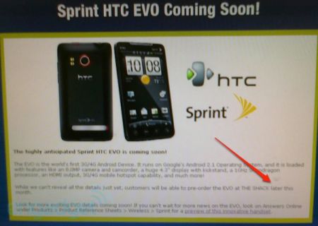 Sprint HTC EVO pre-orders begin this month during The Shack