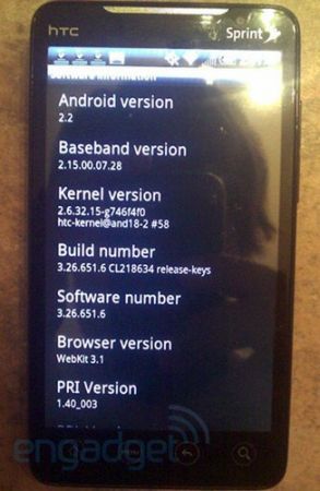 HTC EVO 4G Froyo .6 refurbish starts OTA rollout for early adopters