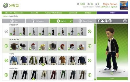 Xbox.com removing the vital renovate: browser-based avatar editor, WP7-connected web games