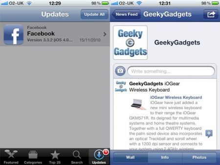 Facebook iPhone App Gets Updated